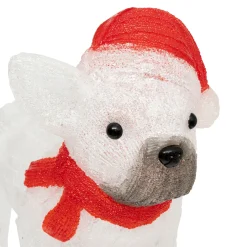 Acryl hond met kerstmuts 60 led h37cm|ohgreen Outlet