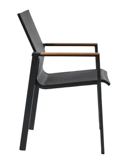 Armstoel Norris zwart/teak|ohgreen Best