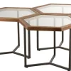 Bijzettafel hexagon glas/hout bruin|ohgreen Online