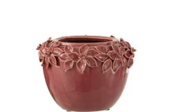 Bloemp bloem keramiek roze l (21x21x16cm)|ohgreen