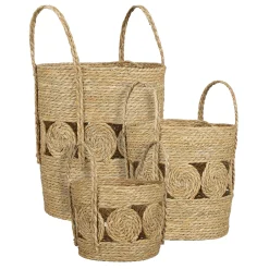 Borno mand rond lichtbruin - h34xd32cm|ohgreen Best