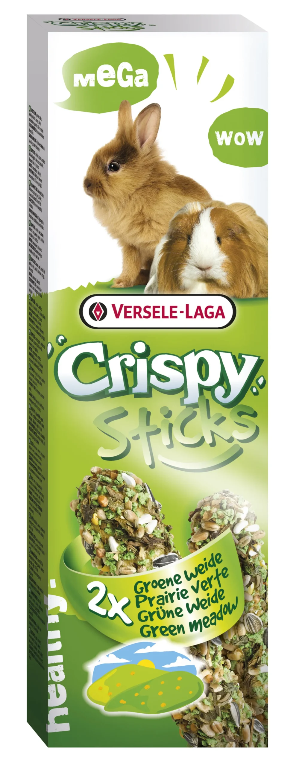 Crispy mega sticks konijnen-cavia's "groene weide" - 2 stuks 140g|ohgreen Best