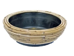 Drypot round stripe grey d30h12cm|ohgreen