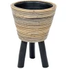 Drypot wooden legs stripe grey d27h42cm|ohgreen Best