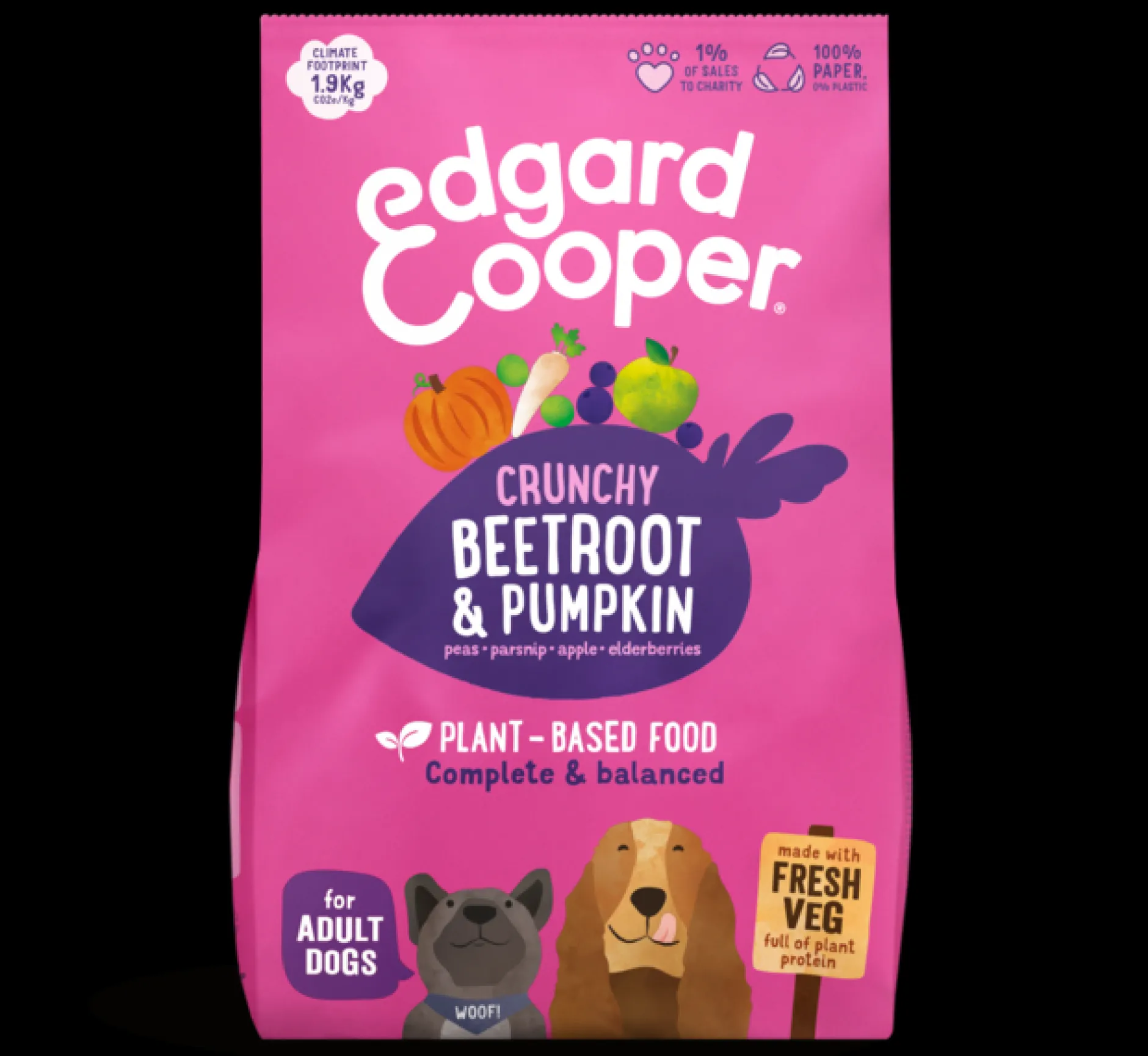 Edgard & cooper, hondenbrokken voor adult plant based wortel, 7kg|ohgreen Hot
