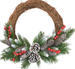 Frosted berry grapevine wreath d41cm|ohgreen Clearance
