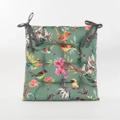 Gewatteerd stoelkussen vogels groen 38x38cm|ohgreen Hot