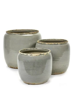Glazed shades Pot costa s grey d18,5h19|ohgreen
