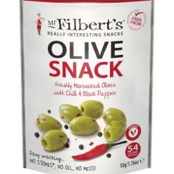 Groene olijven met chili en zwarte peper 50g|ohgreen
