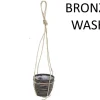 Hanging pot stripe bronze d18h16cm|ohgreen Clearance
