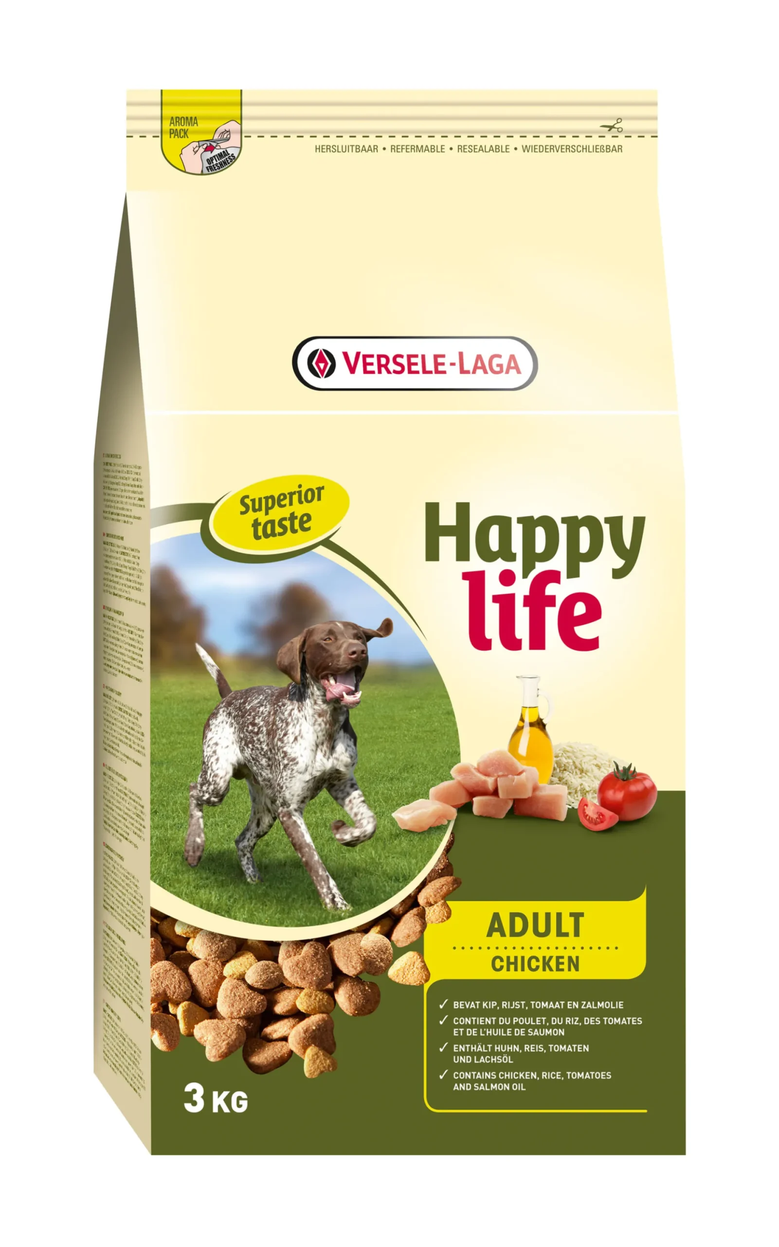 Happy life Adult met Kip 3kg|ohgreen Online