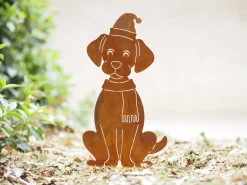 Hond met sjaal en kerstmuts op basis|ohgreen New