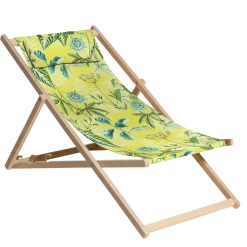 Hout strandstoel Mauel pastel yellow|ohgreen Online