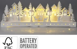 Houten huis met led 45cm|ohgreen Clearance