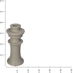 Kandelaar fijn aardewerk beige 8x8x18cm|ohgreen