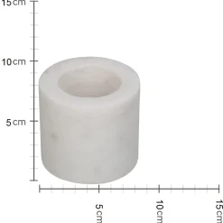 Kandelaar marmer wit 6.5x6.5x5.5cm|ohgreen Outlet