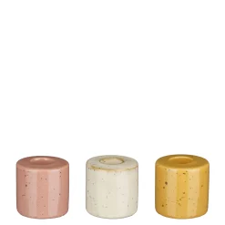 Kandelaar oranje roze off white 3 assorti - h5xd5cm|ohgreen Outlet