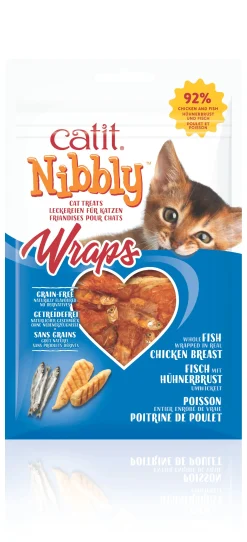 Kattensnack nibbly wraps kip & vis 30g|ohgreen Discount