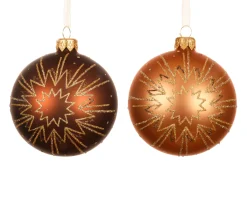 Kerstbal glas mat glinsterende ster|ohgreen Outlet