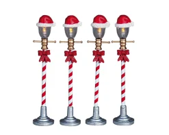 Kerstmuts straatlantaarn, set van 4, zonder (4,5v)|ohgreen Clearance