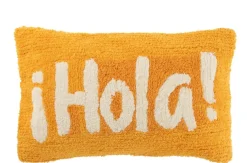 Kussen hola getuft katoen oranje/wit|ohgreen New