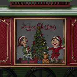 Led kerstlantaarn treinwagon met kinderen, kerstboom en kerstcadeaus|ohgreen Hot