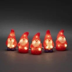 Led lichtsnoer met 5 rode acryl kerstmannen|ohgreen Best
