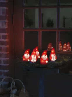 Led lichtsnoer met 5 rode acryl kerstmannen|ohgreen Best