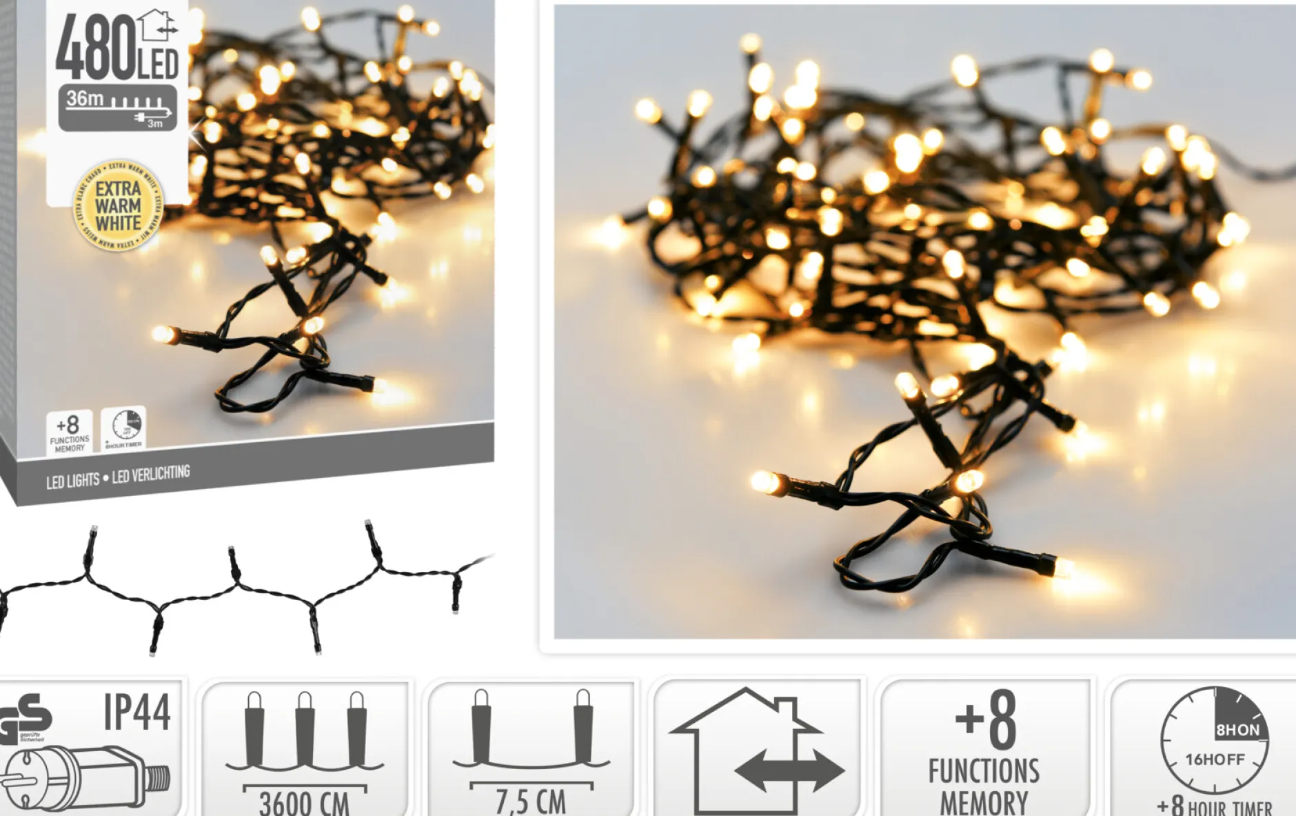 Ledverlichting 480led extra warm wit|ohgreen Outlet