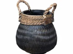 Mand bamboe zwart d34h24cm|ohgreen Hot