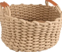 Mand enya rond + kussen beige dia.34x18cm|ohgreen Online