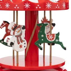Muzikale carrousel met kerstman en sneeuwpop|ohgreen New