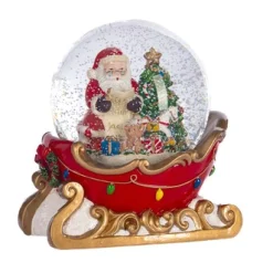 Muzikale sneeuwbol kerstman op slee|ohgreen