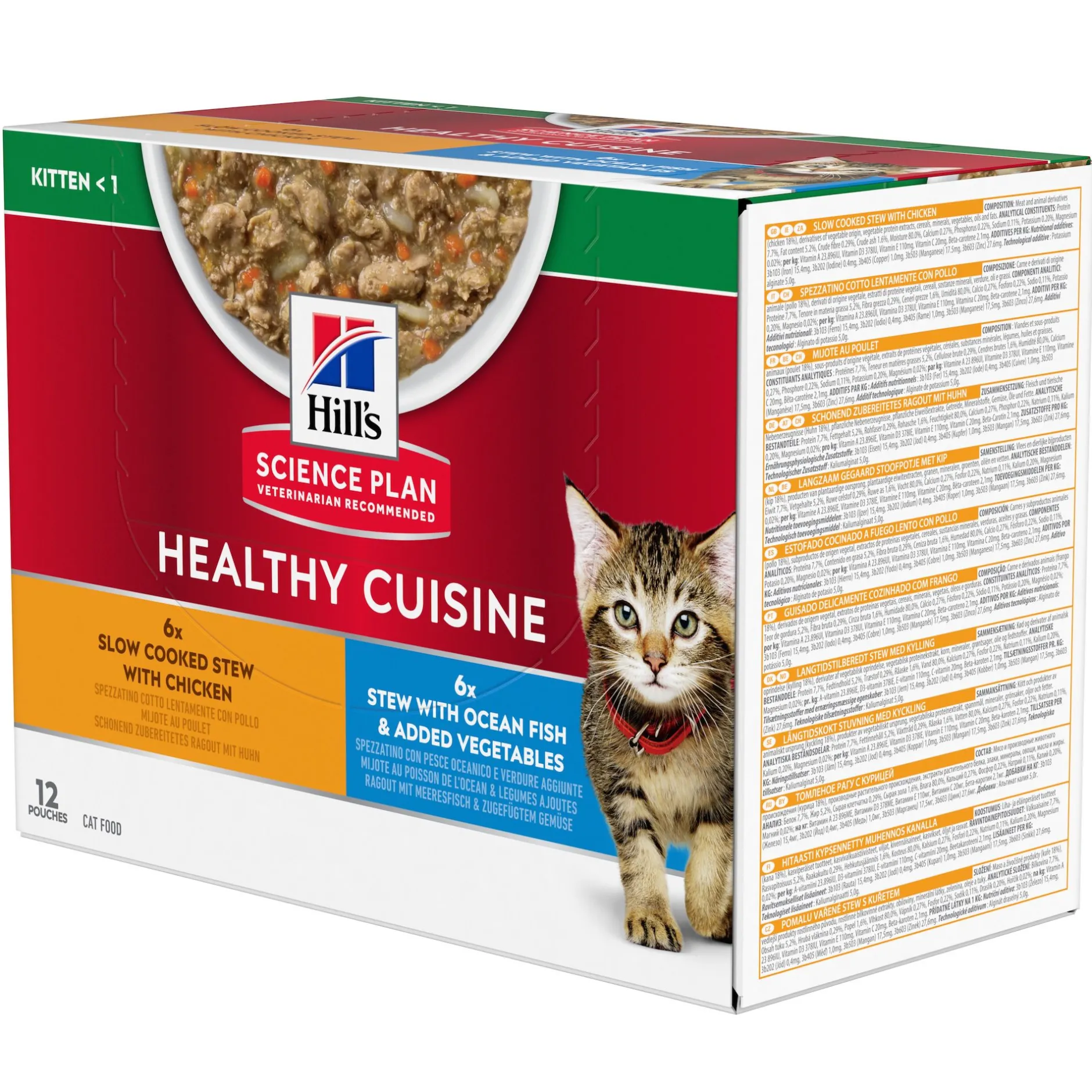 Natvoer voor katten hill's science plan healthy cuisine kitten stoofpotje met kip en toegevoegde groenten, met zalm en toegevoegde groenten multipack 12x80g|ohgreen Discount