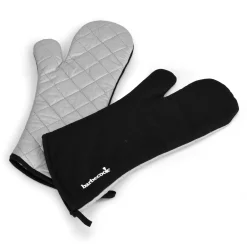 Paar lange handschoenen uit katoen en aluminiumisolatie zwart 40cm|ohgreen Best