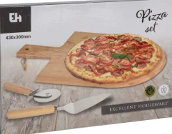 Pizzaset: plank, snijder en schep|ohgreen Online