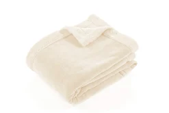 Plaid/deken chenille - ivoor|ohgreen Hot