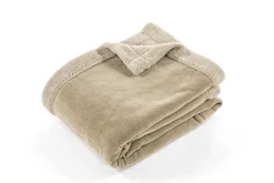 Plaid/deken chenille - zand|ohgreen