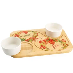 Plank met 2 kommen|ohgreen