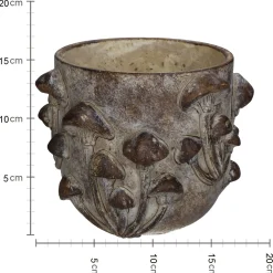 Planter paddestoel beton bruin 18.5x18.5x14.5cm|ohgreen