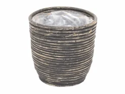 Pot round balloon stripe bw d15h14cm|ohgreen