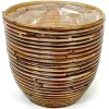 Pot round balloon stripe bronze d24h24cm|ohgreen Outlet