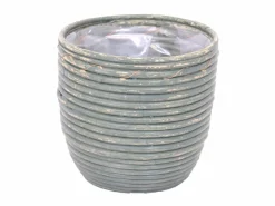 Pot round balloon stripe olive d20h19cm|ohgreen Clearance