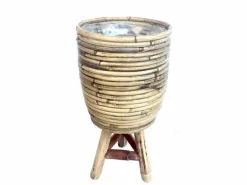 Pot streep grijs houten pootjes|ohgreen Sale