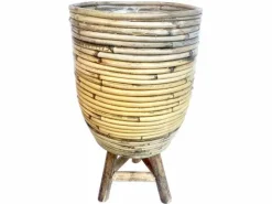 Pot streep grijs houten pootjes|ohgreen Discount