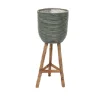Pot stripe wooden legs green d25h64cm|ohgreen Outlet