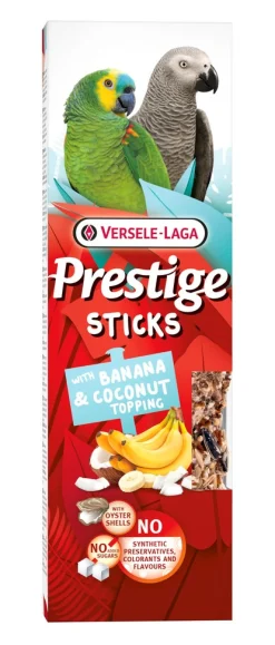 Prestige sticks papegaaien met banaan & kokos-topping - 2 stuks 140g|ohgreen Outlet