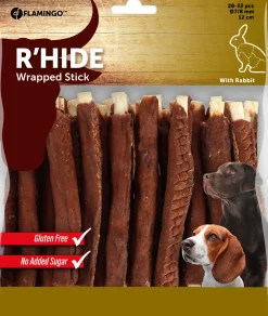 R'hide stokjes omwikkeld met konijn 7/8mm 12cm 28-32st 350gr|ohgreen
