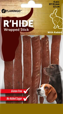 R'hide stokjes omwikkeld met konijn 7/8mm 12cm 6st 70gr|ohgreen Sale