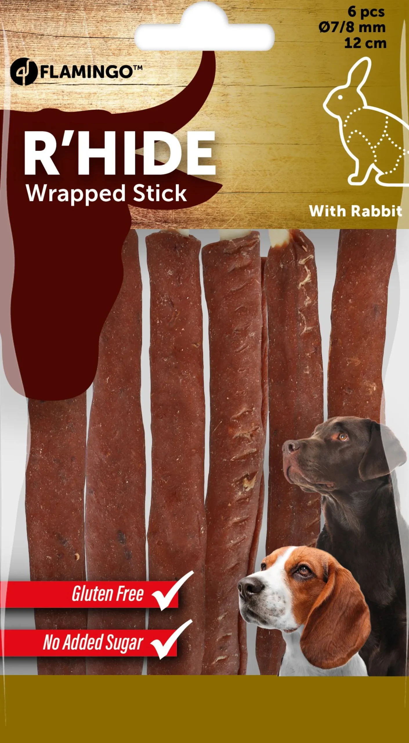 R'hide stokjes omwikkeld met konijn 7/8mm 12cm 6st 70gr|ohgreen Sale